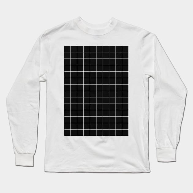 Small Grid Pattern - Black Long Sleeve T-Shirt by ZoltanRatko